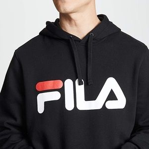 FILA CLASSIC UNISEX HOOD BLACK RELAXED FIT SIZE XL